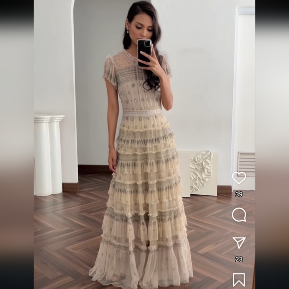 BHLDN Needle & Thread Gown fits size US  2 $769 - Picture 12 of 12